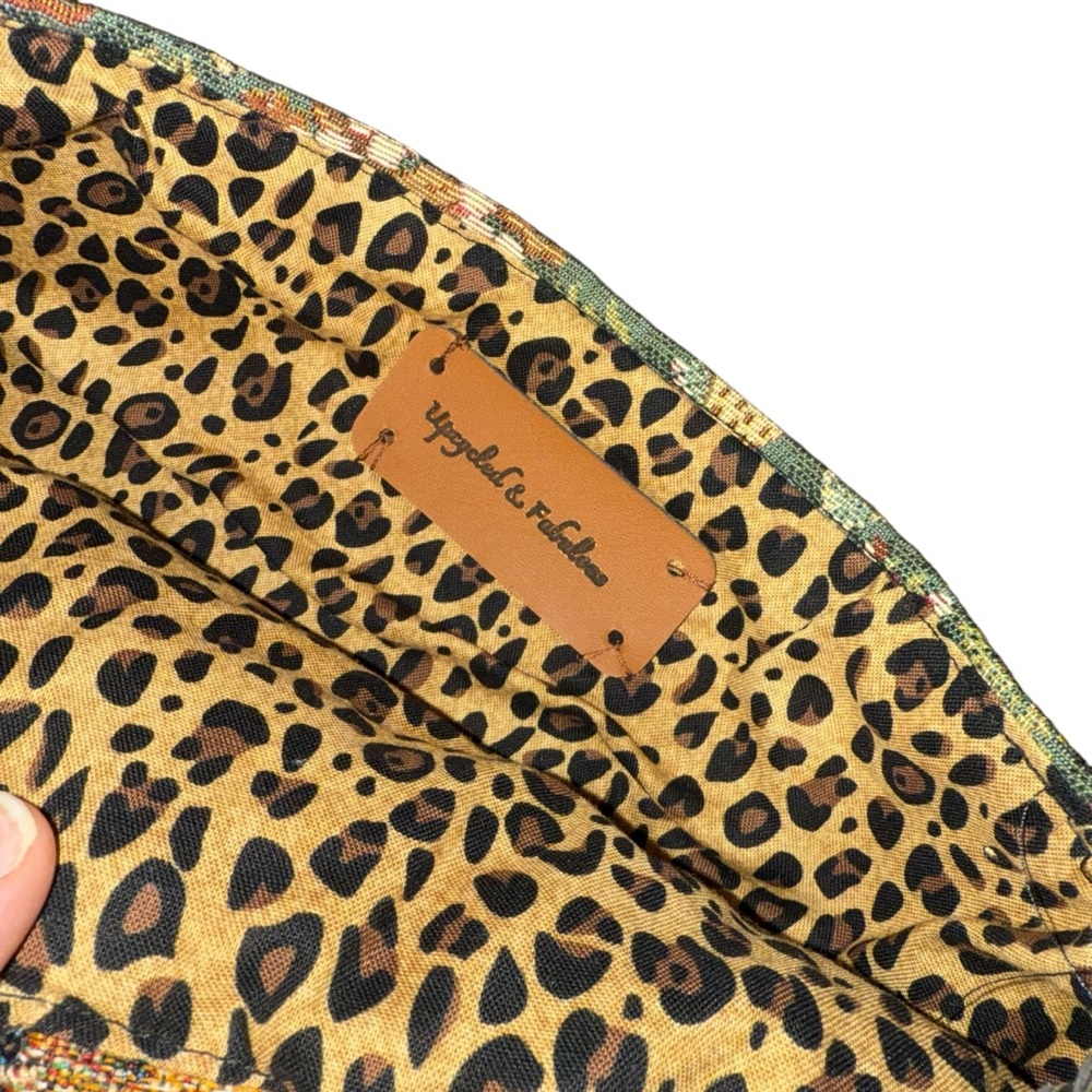 Upcycled Boho Fringe Crossbody Shoulder Bag Cheetah Handmade Reworked Crossbody - Picture 7 of 8